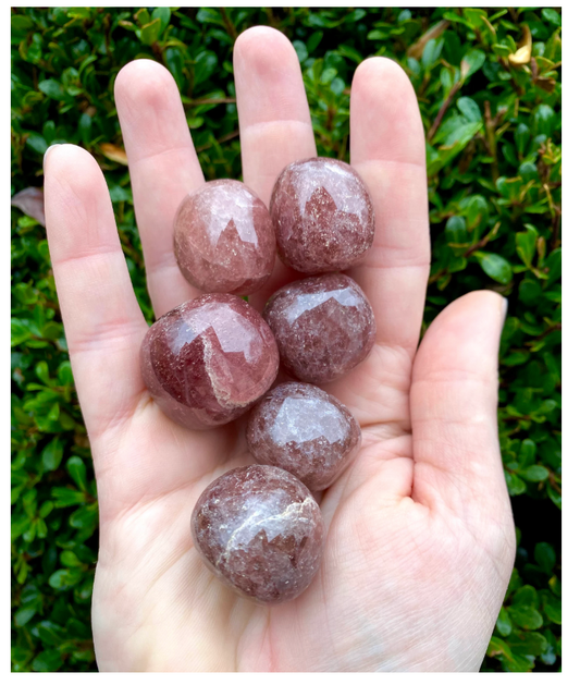Strawberry Quartz Tumble 1” Large Polished Natural Stone Crystal Free Gift Wrap