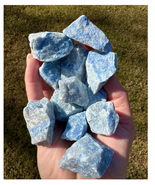 Blue Quartz 1.5”-2” Blue Raw Natural Stone Crystal Free Gift Wrap