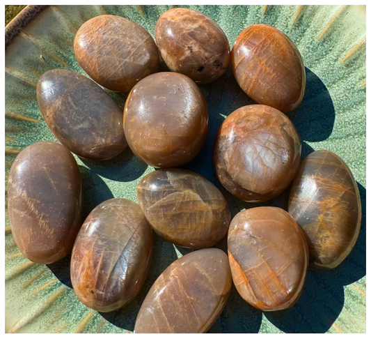 Shimmery Sunstone Palm Stones Free Gift Wrap