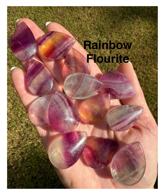 Fluorite Raindrops Teardrops Free Gift Wrap Pocket Stone