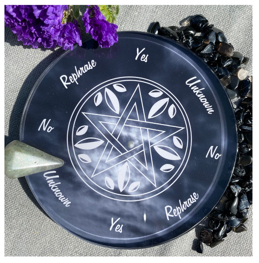 Divining Boards Pendulum Boards Divination Witch Tools Wicca Magic Intuition 4" Round Boards Resin Fortune Telling Intuition Free Gift Wrap
