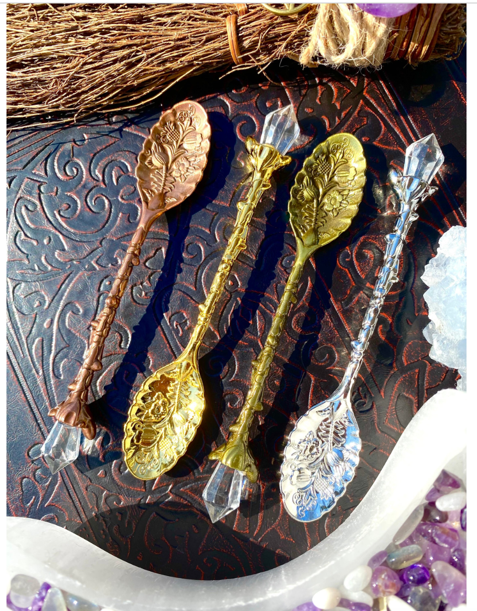 Crystal Spoon *Free Giftwrap* Witch Spoons Fairy Incense Spoon Altar Spoon Ritual Spoon Wicca Vintage Teaspoon Small Gift